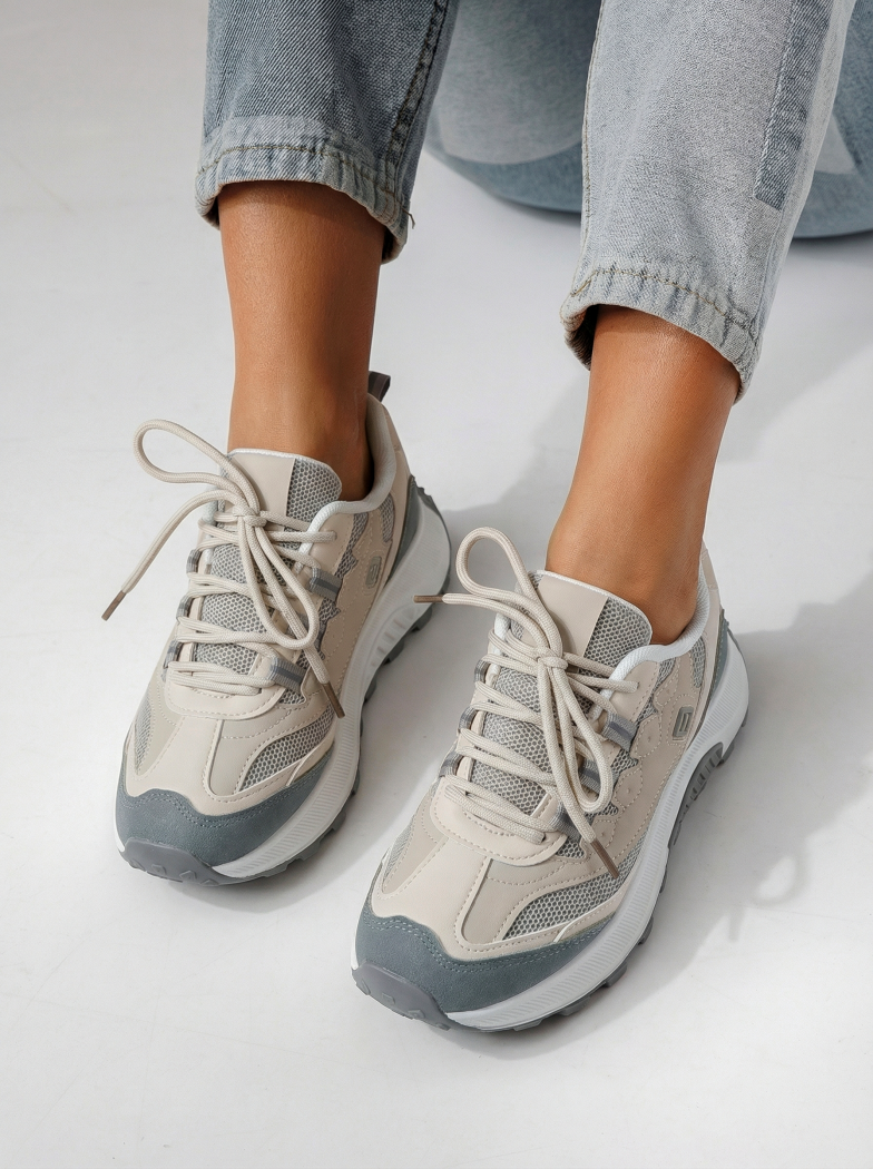 Adidasi dama gri din material textil Agatha #24413