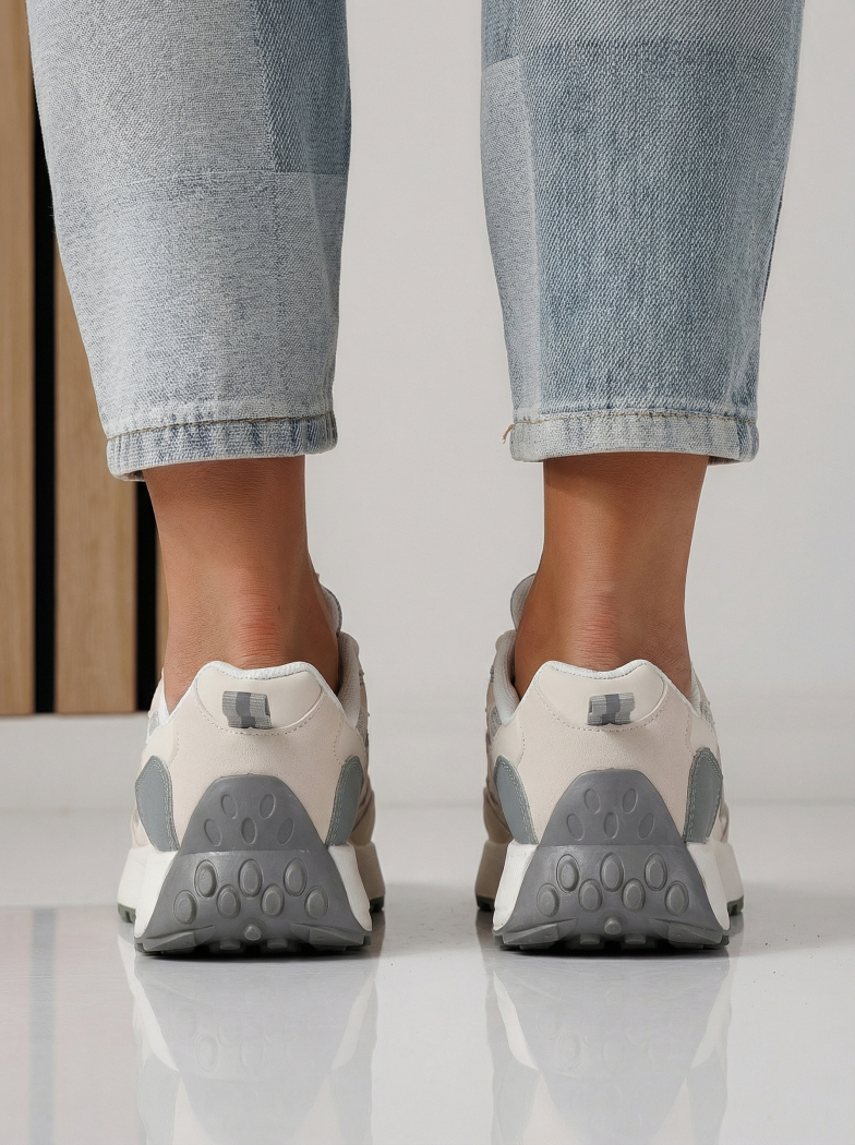 Adidasi dama gri din material textil Agatha #24413