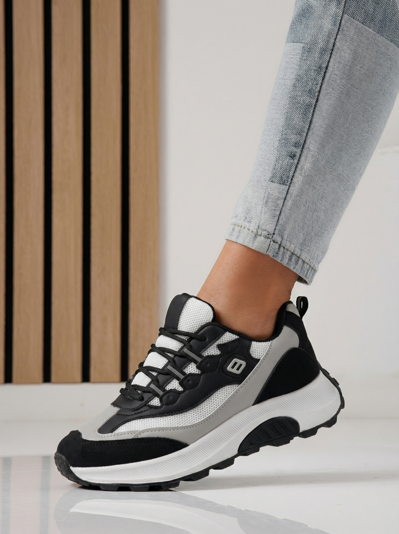 Adidasi dama negri din material textil Agatha #24412