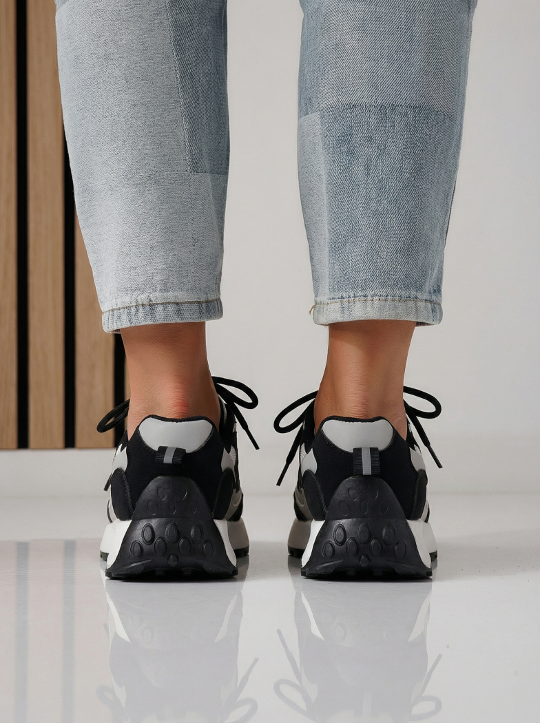 Adidasi dama negri din material textil Agatha #24412