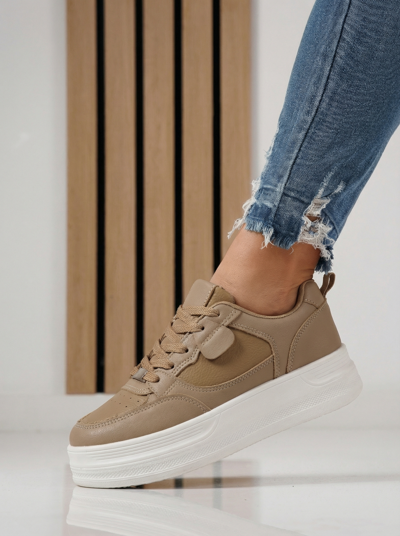 Adidasi dama khaki din piele ecologica Adna #24411