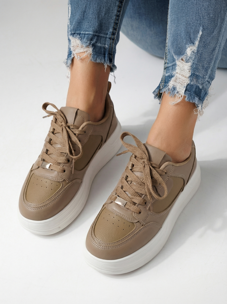 Adidasi dama khaki din piele ecologica Adna #24411