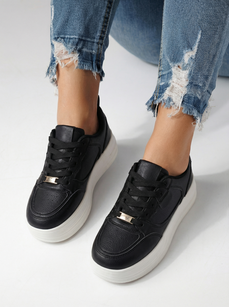 Adidasi dama negri din piele ecologica Adna #24410