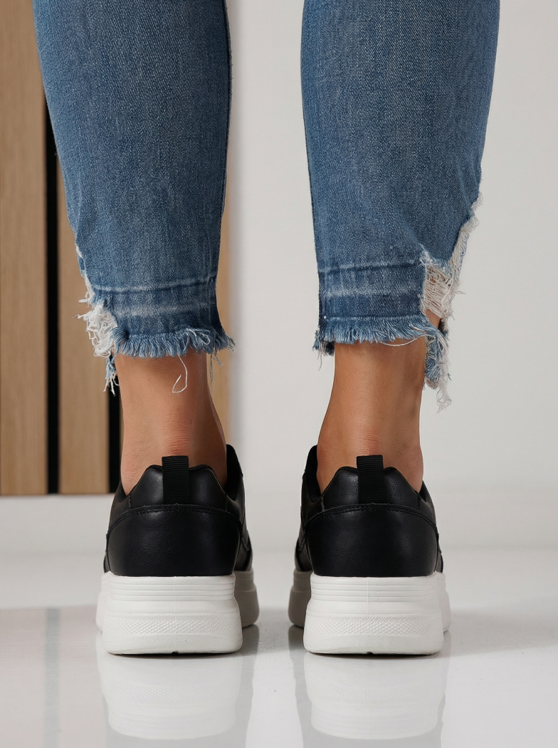 Adidasi dama negri din piele ecologica Adna #24410