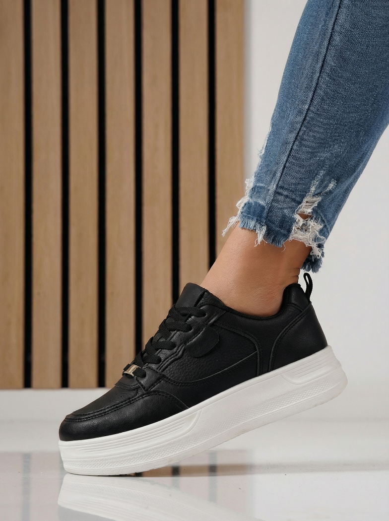 Adidasi dama negri din piele ecologica Adna #24410