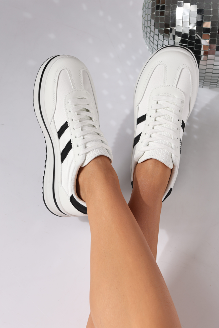 Adidasi dama albi din piele ecologica Diana2 #24476