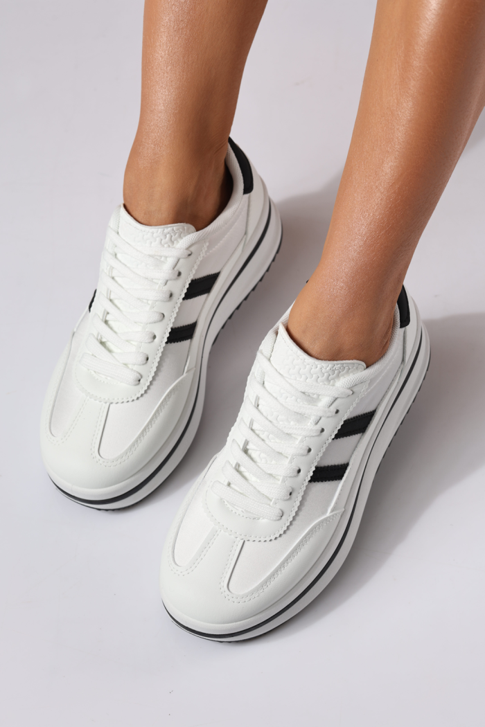 Adidasi dama albi din piele ecologica Diana2 #24476