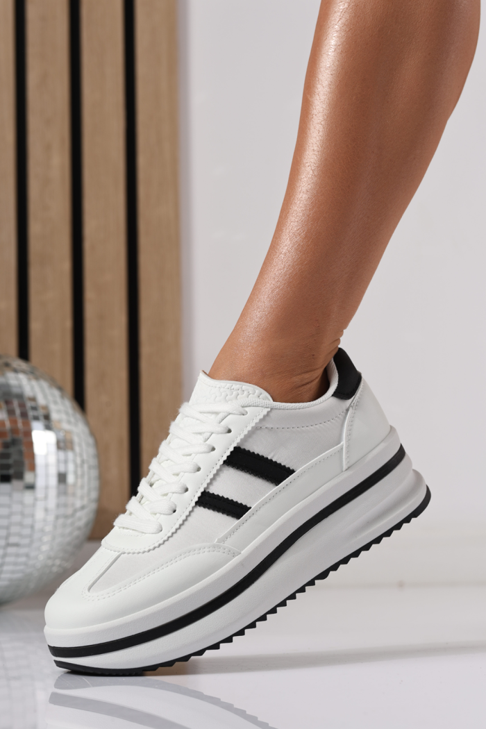 Adidasi dama albi din piele ecologica Diana2 #24476