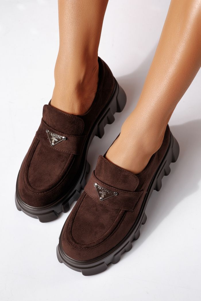 Pantofi casual dama maro din piele ecologica intoarsa Oriana #24484