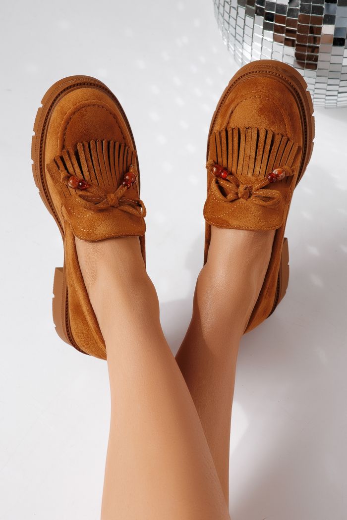 Pantofi casual dama maro din piele ecologica intoarsa Eliana #24441