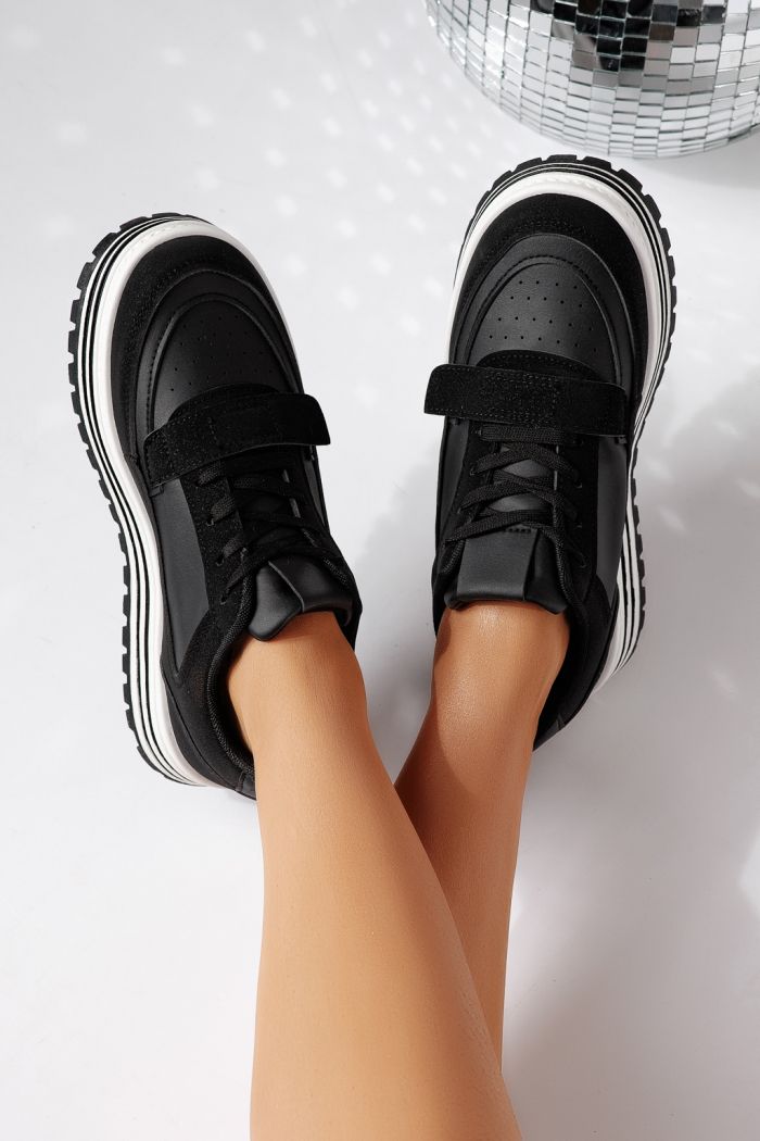 Adidasi dama negri din piele ecologica Tabitha #24457