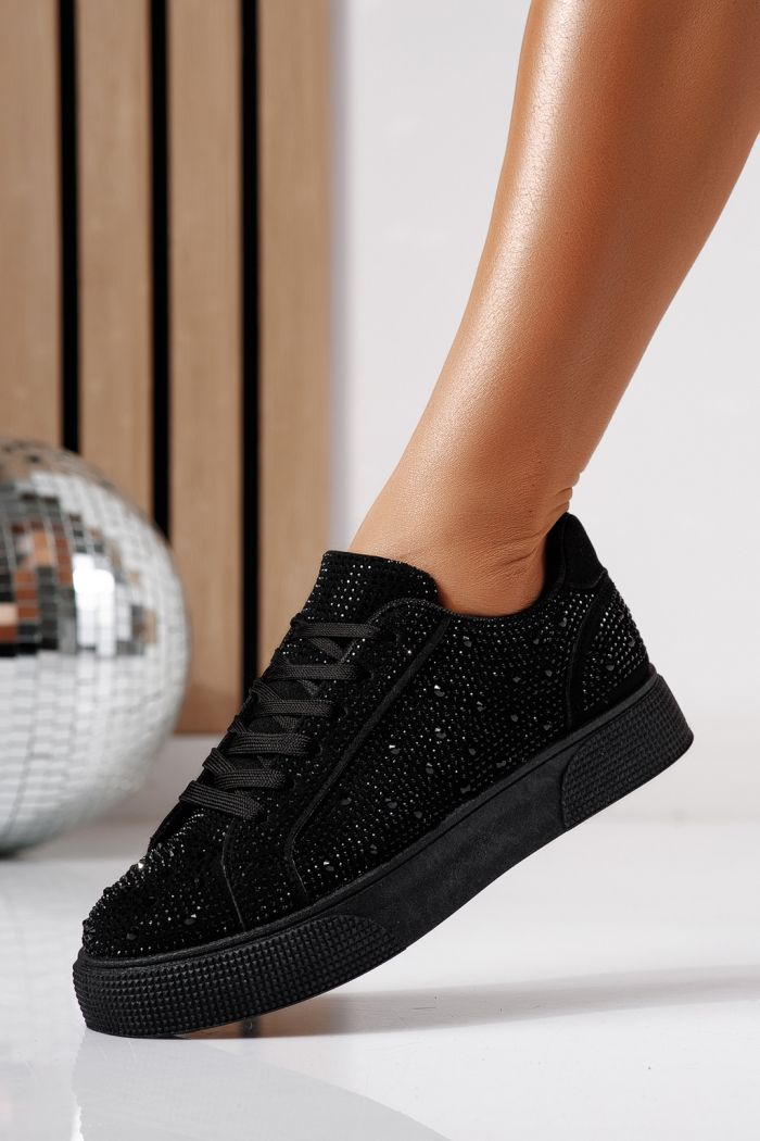 Adidasi dama negri din piele ecologica intoarsa Lorete #24478