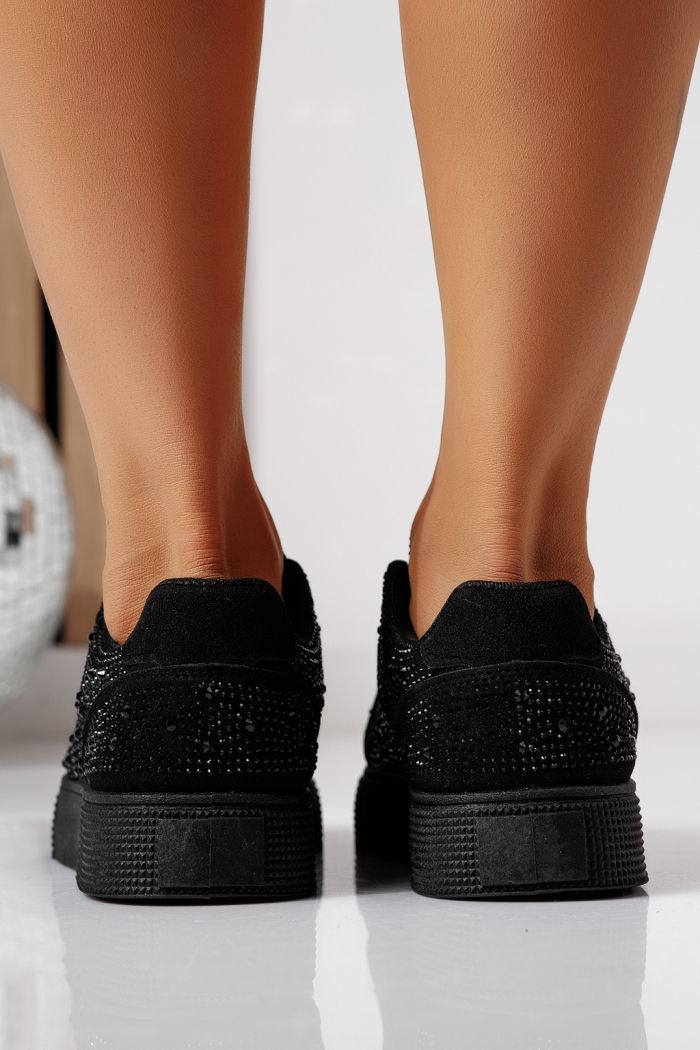 Adidasi dama negri din piele ecologica intoarsa Lorete #24478