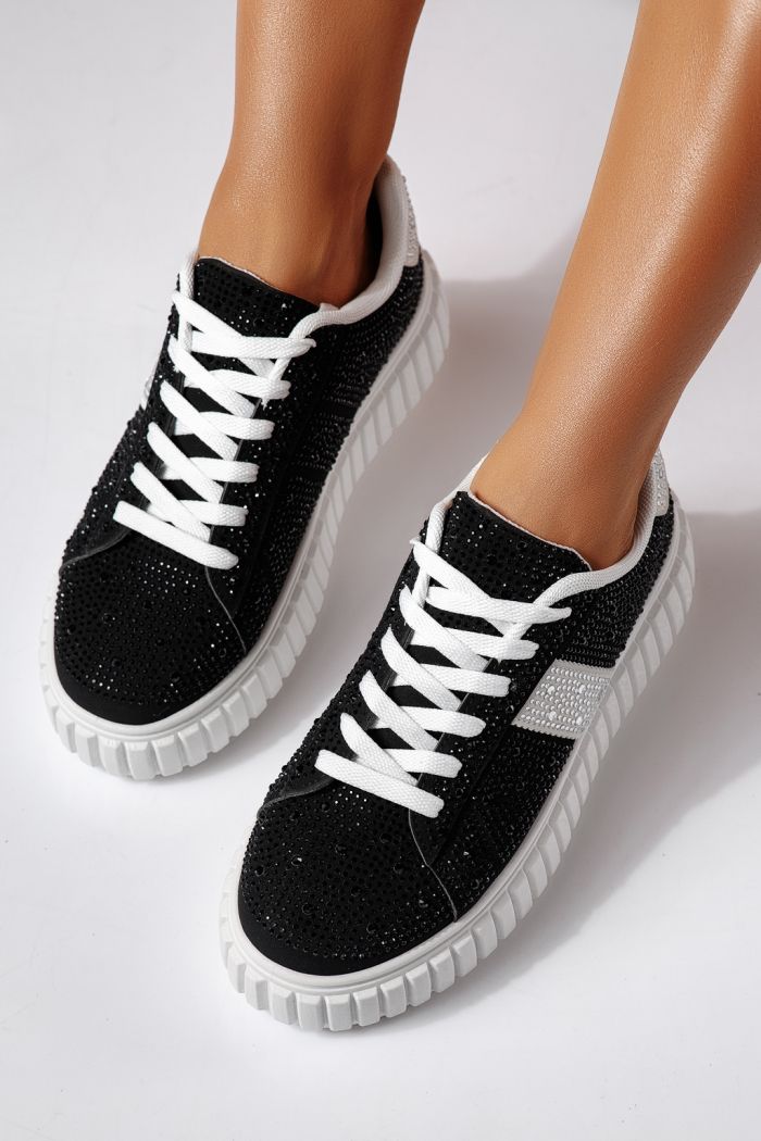 Adidasi dama negri din piele ecologica intoarsa Loris #24401