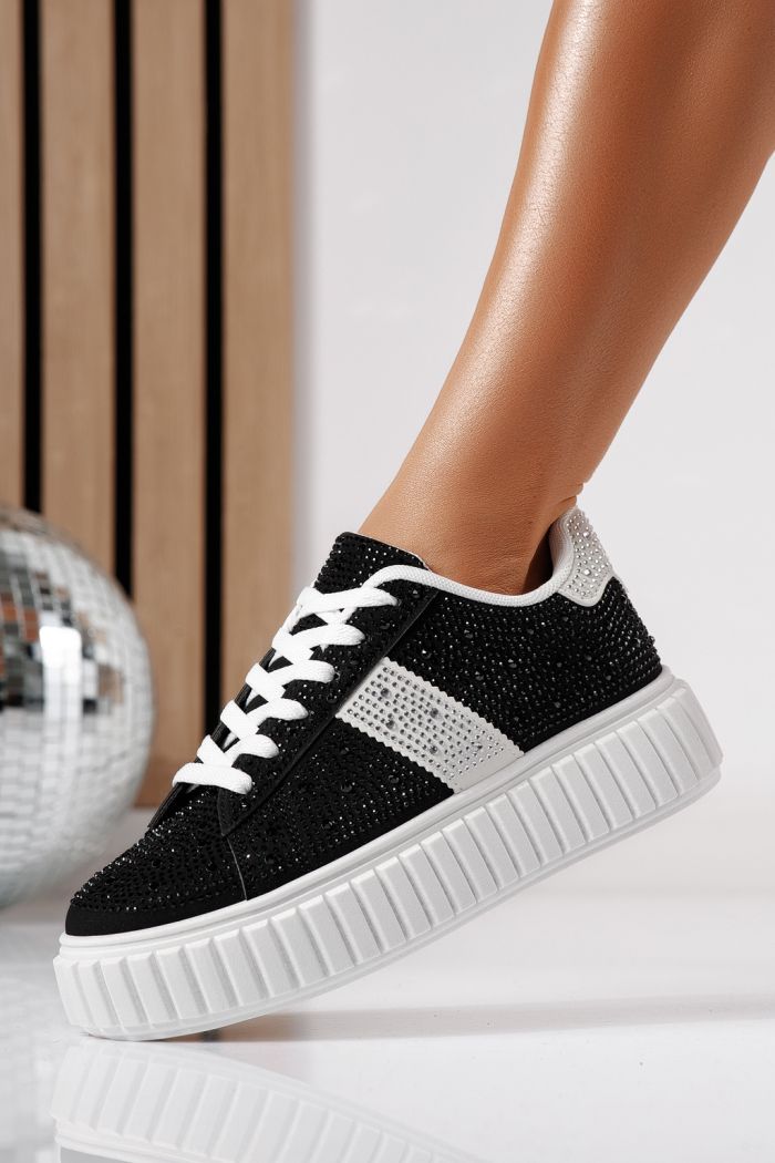 Adidasi dama negri din piele ecologica intoarsa Loris #24401