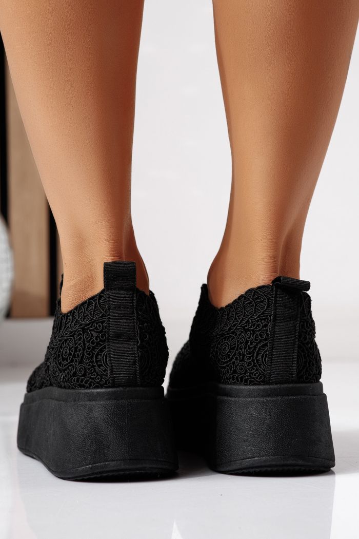 Adidasi dama negri din material textil Loretta #24492