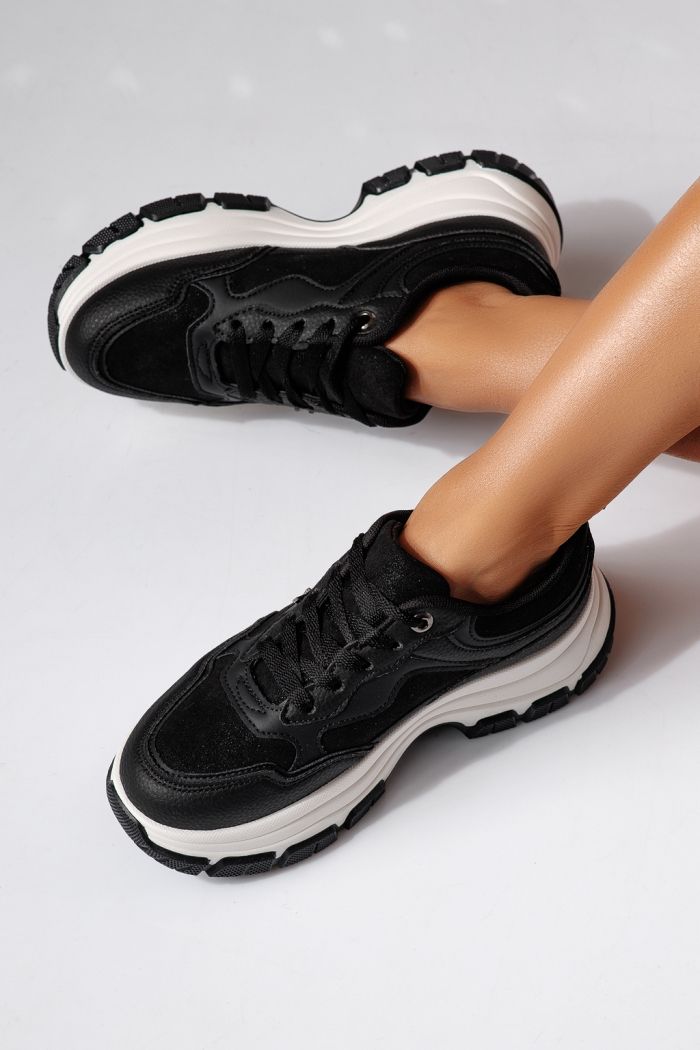 Adidasi dama negri din piele ecologica Savina #24495