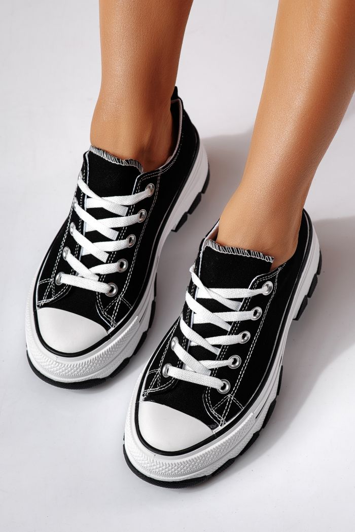 Adidasi dama negri din material textil Zoe #24487