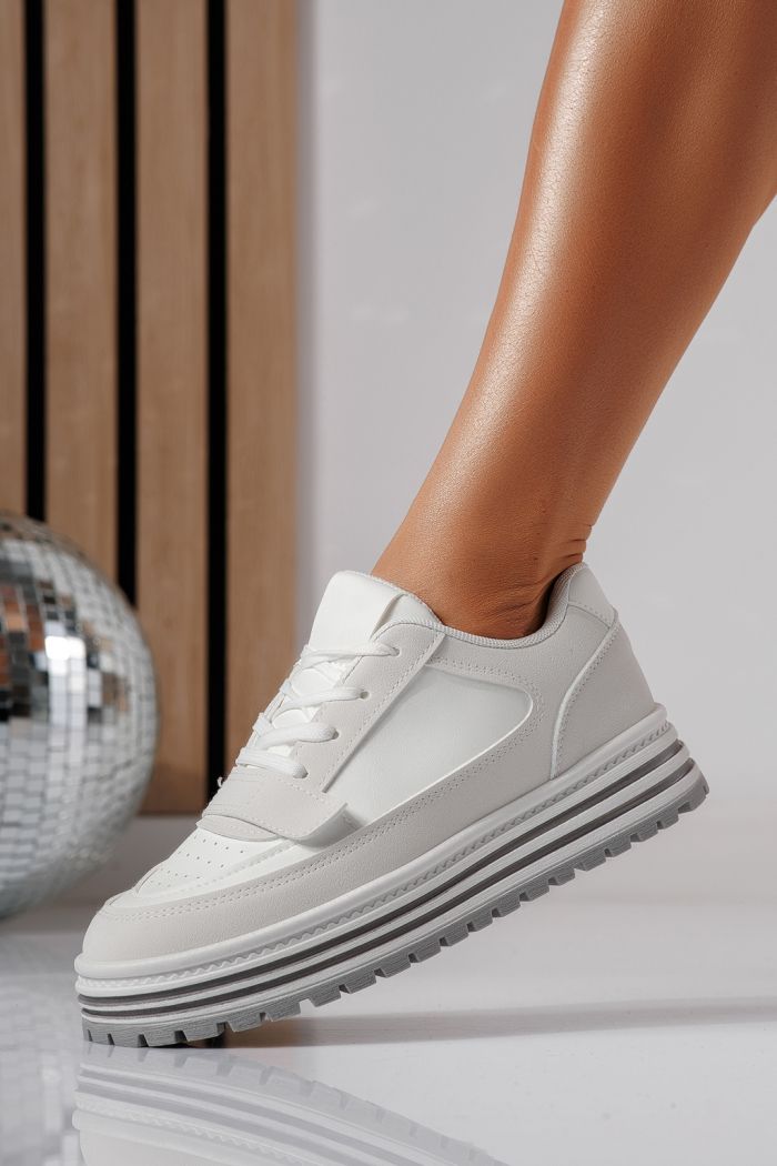 Adidasi dama gri din piele ecologica Tabitha #24455