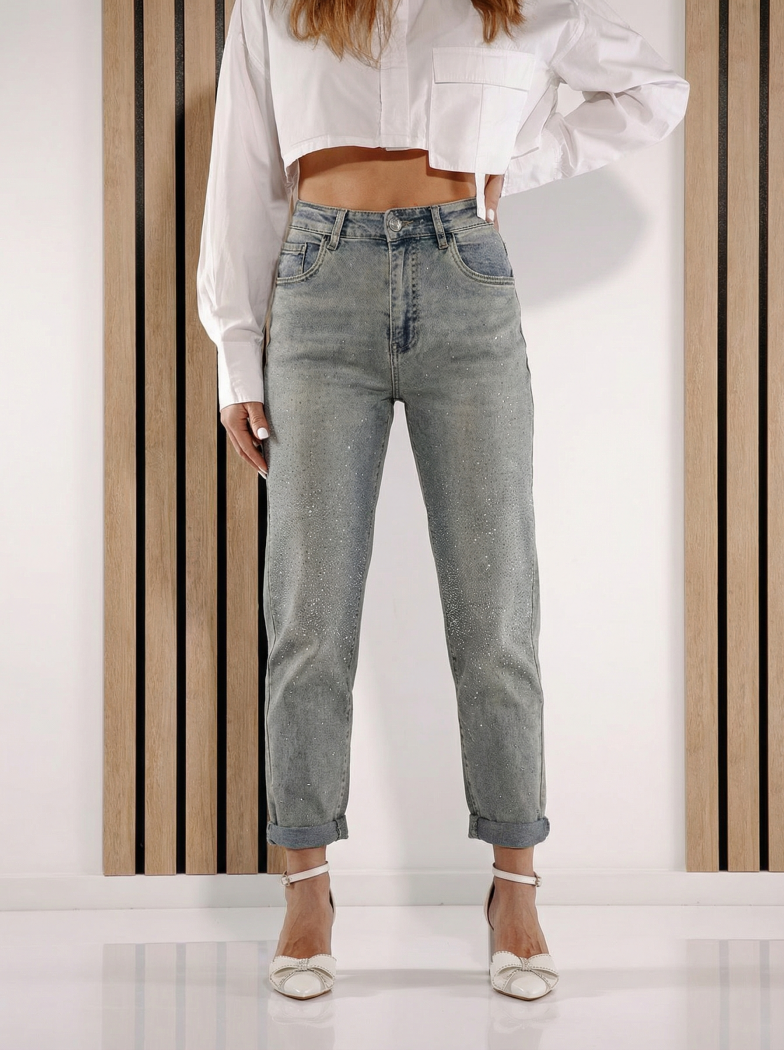 Дънки Baggy Fit Дамски Savina сини #A1388