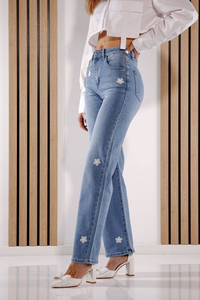 Blugi Evazati Dama Alane Albastri #A1374