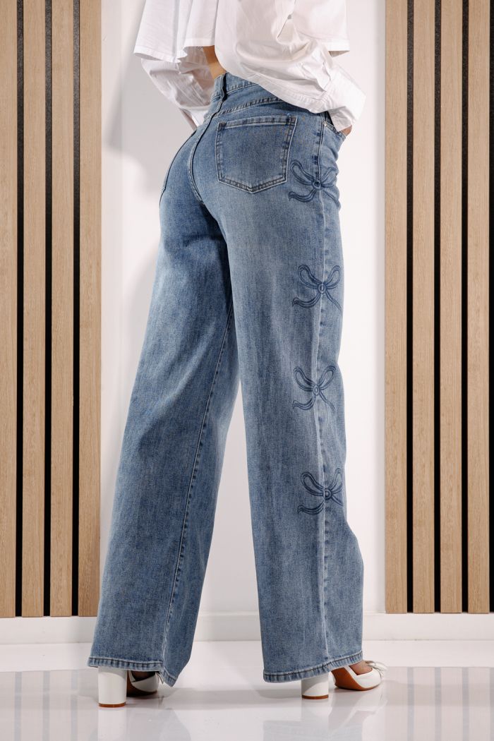 Blugi Wide Leg Dama Elaine Albastri #A1377