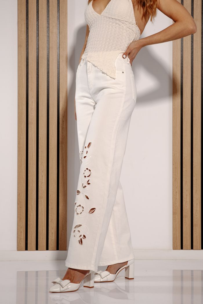 Blugi Evazati Dama Akeila Albi #A1382