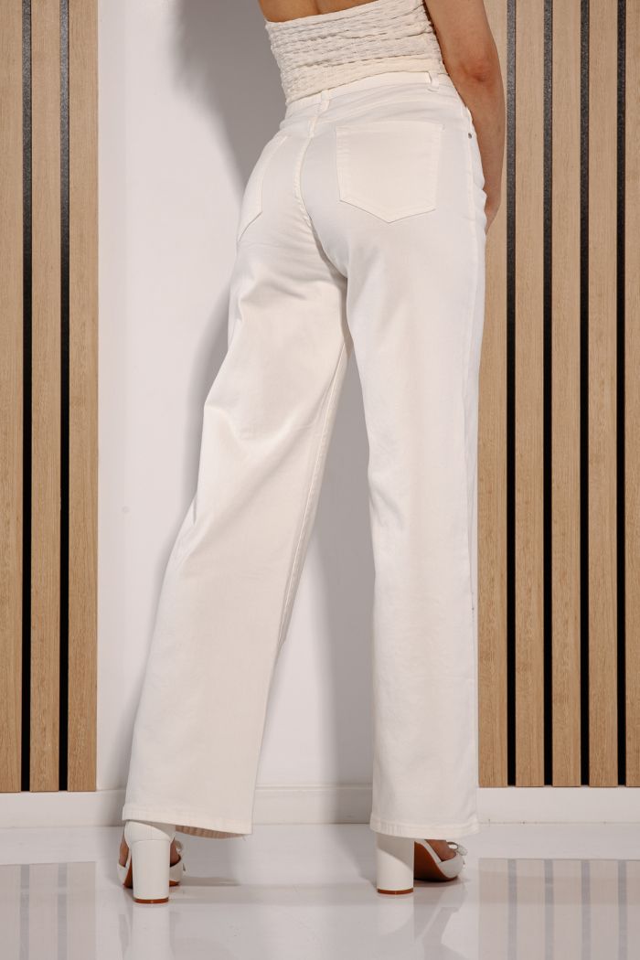 Blugi Evazati Dama Akeila Albi #A1382