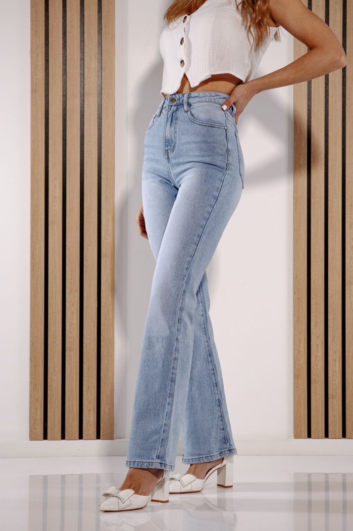 Разкроени дамски дънки Beatriz Сини #A1376