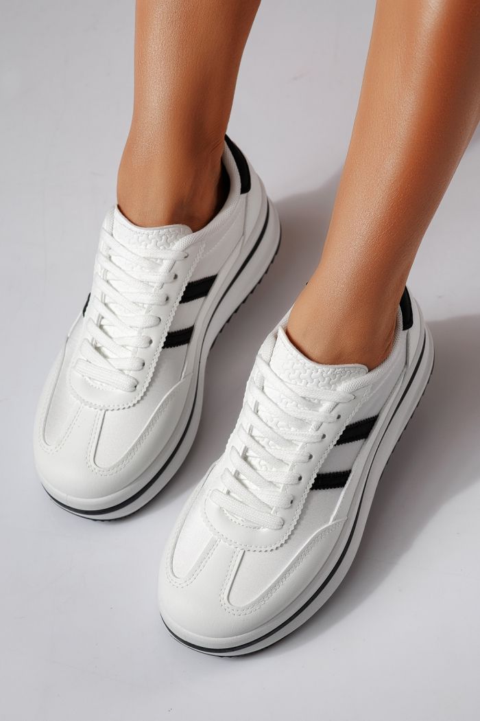 Adidasi dama albi din piele ecologica Diana2 #24476