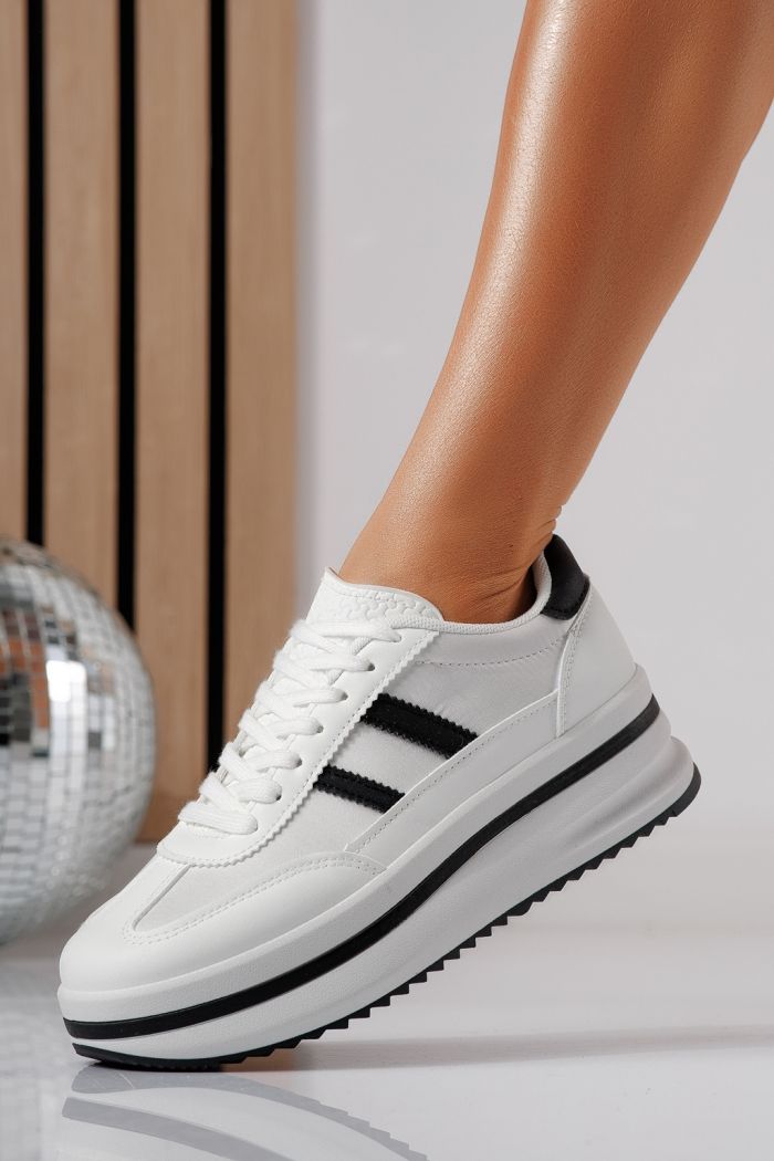 Adidasi dama albi din piele ecologica Diana2 #24476