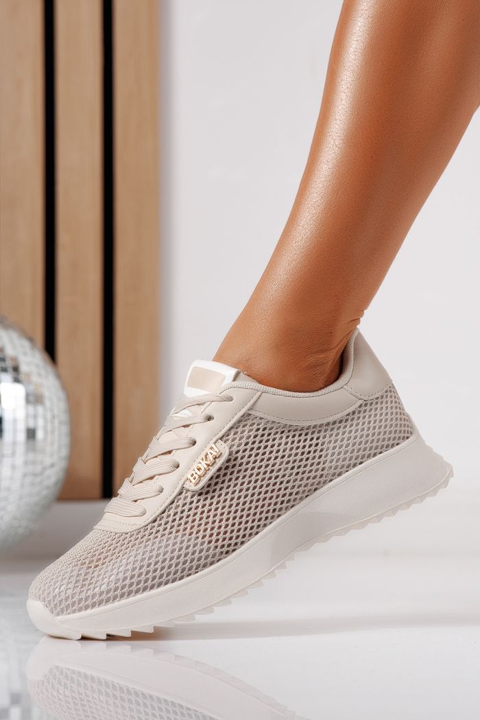 Adidasi dama bej din material textil Elah #24462