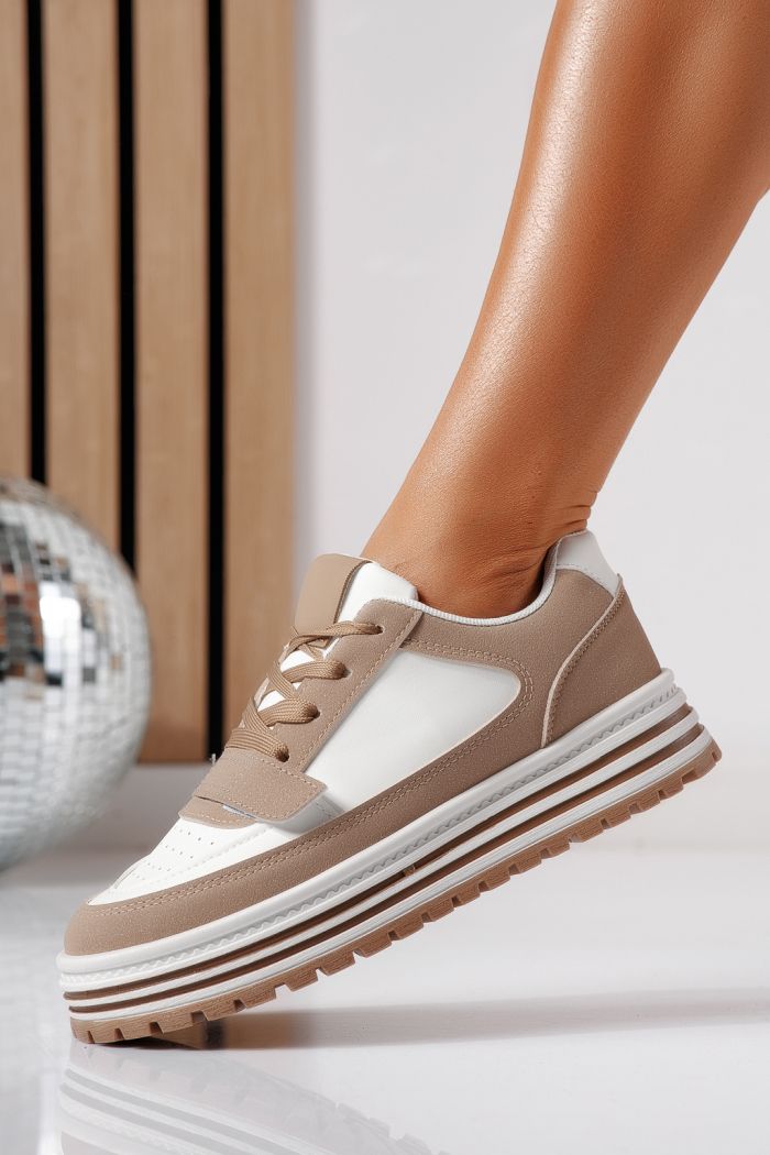 Adidasi dama albi din piele ecologica Tabitha #24456