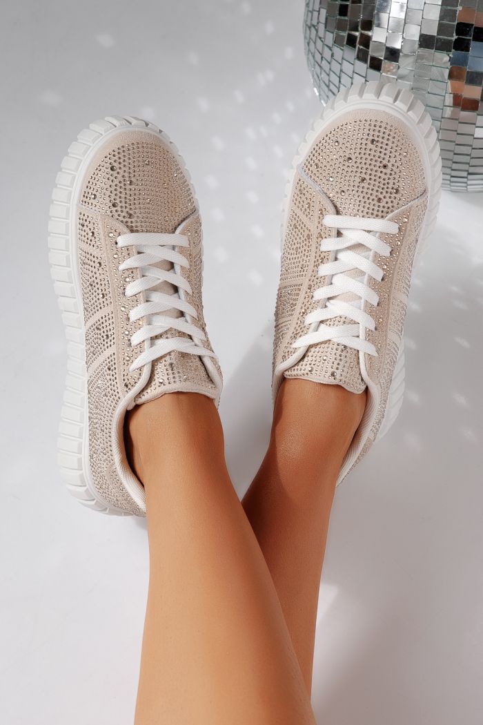 Бежови дамски маратонки от екокожа Loris #24402