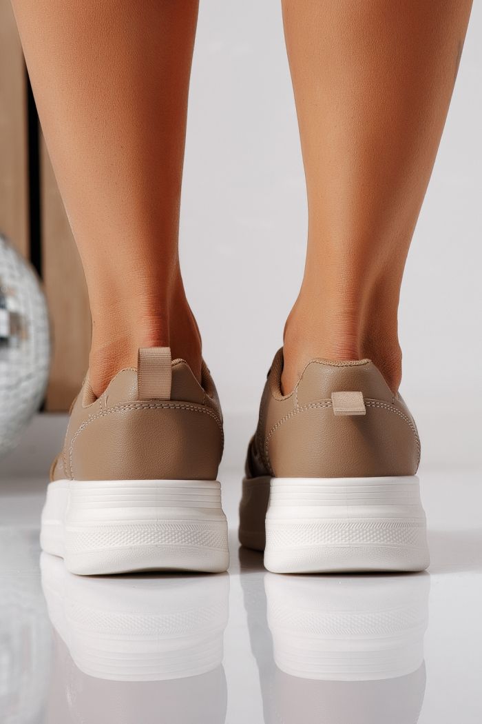 Дамски маратонки каки от еко кожа Adna #24411