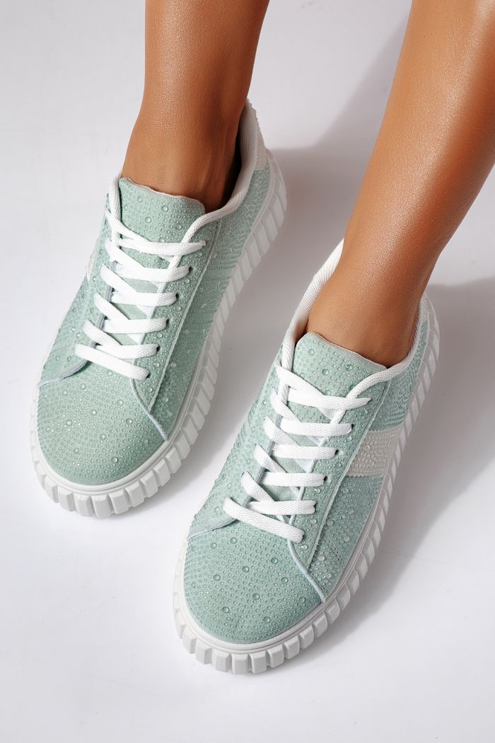 Adidasi dama verzi din piele ecologica intoarsa Loris #24404