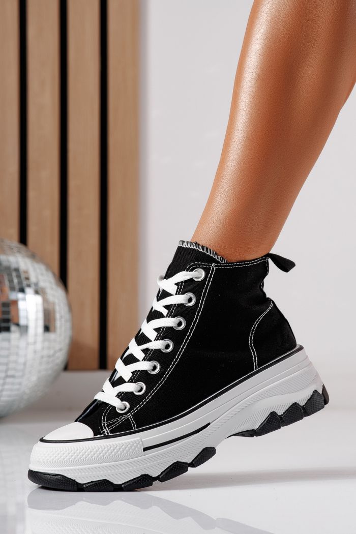 Adidasi dama negri din material textil Vanda #24489