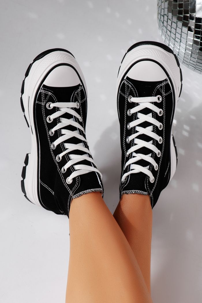 Adidasi dama negri din material textil Vanda #24489