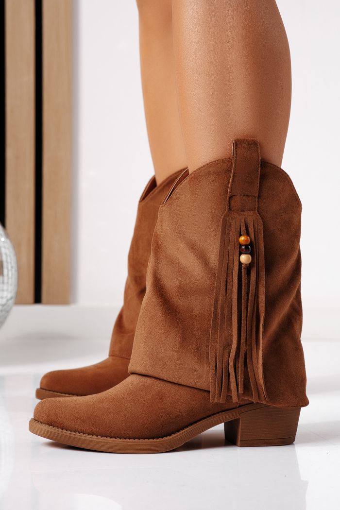 Ciocate dama maro din piele ecologica intoarsa Aliza #24418