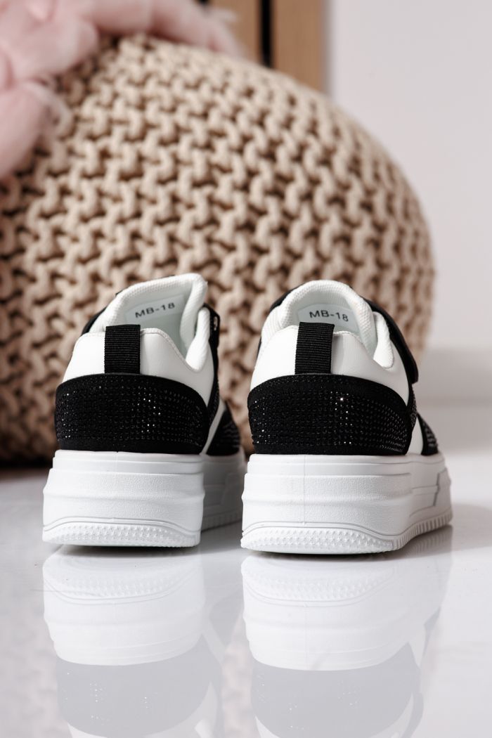 Adidasi copii albi din piele ecologica Aris #24396