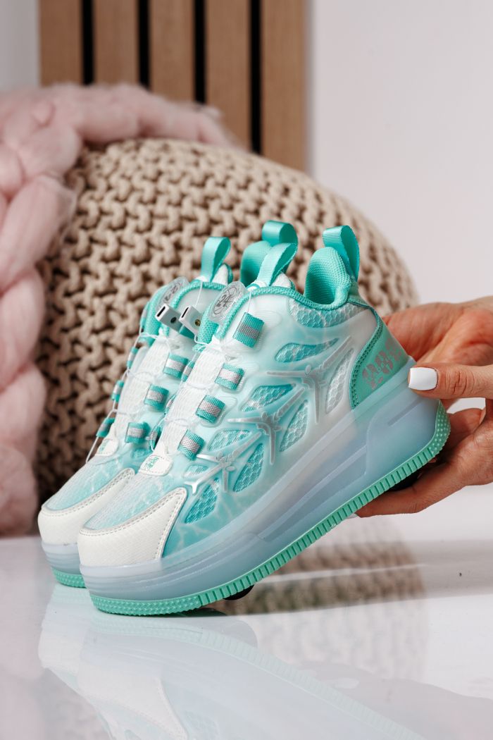 Adidasi cu role verzi din material textil Helys #24393