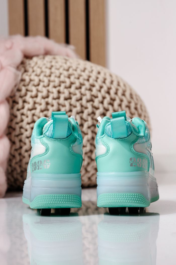 Adidasi cu role verzi din material textil Helys #24393