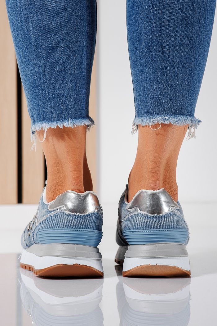 Adidasi dama albastri din material textil Elsa #24496