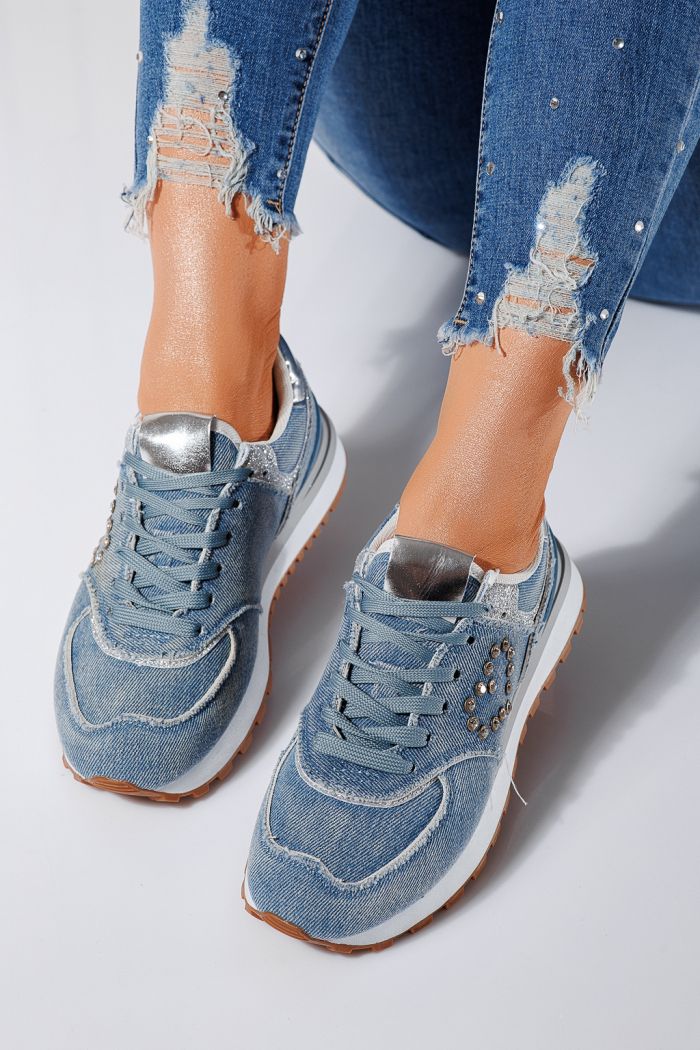 Adidasi dama albastri din material textil Elsa #24496