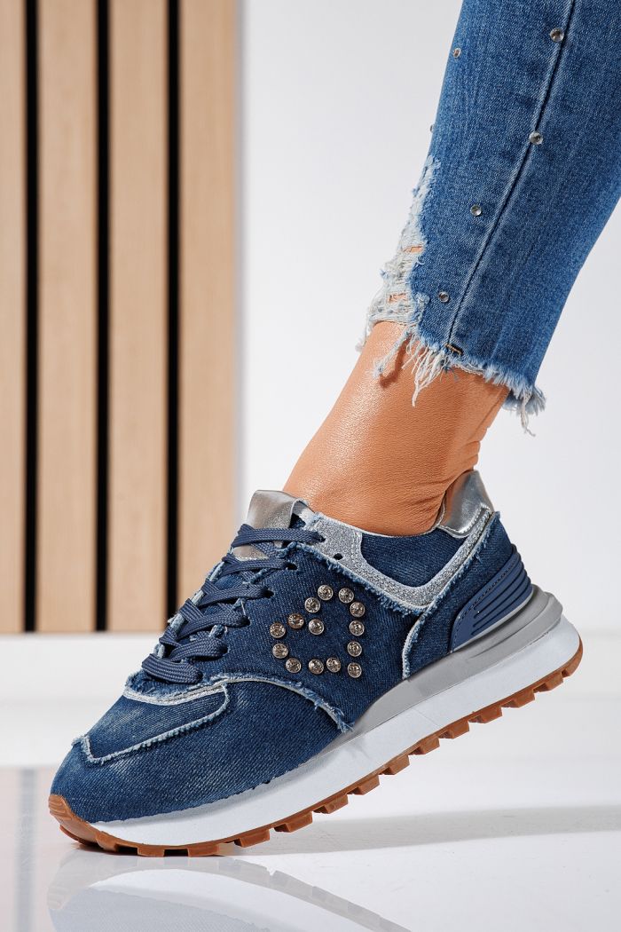 Adidasi dama albastri din material textil Elsa #24497