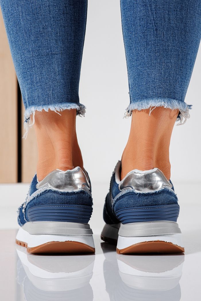 Adidasi dama albastri din material textil Elsa #24497