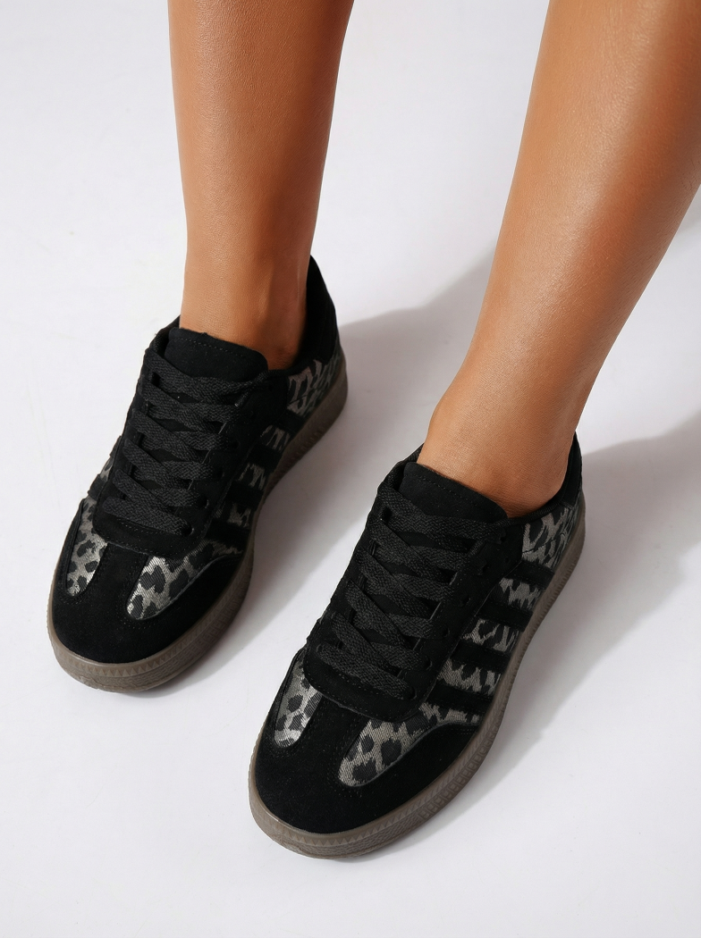 Adidasi dama negri din piele ecologica intoarsa Liza #24502