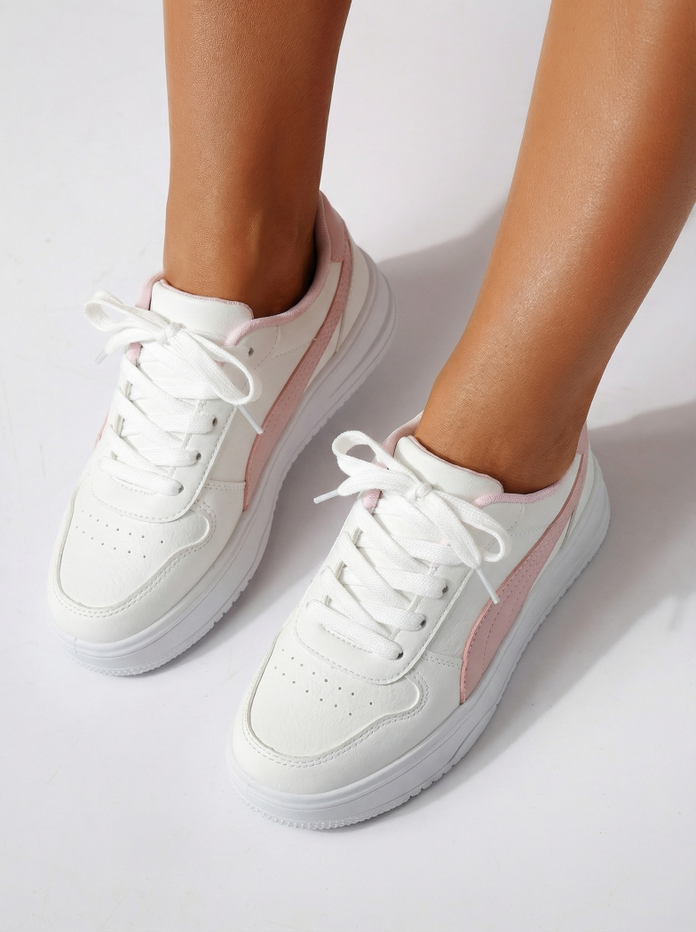 Adidasi dama roz din piele ecologica Natalia #24501