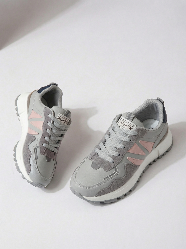 Adidasi dama gri din piele ecologica Kalina #24505