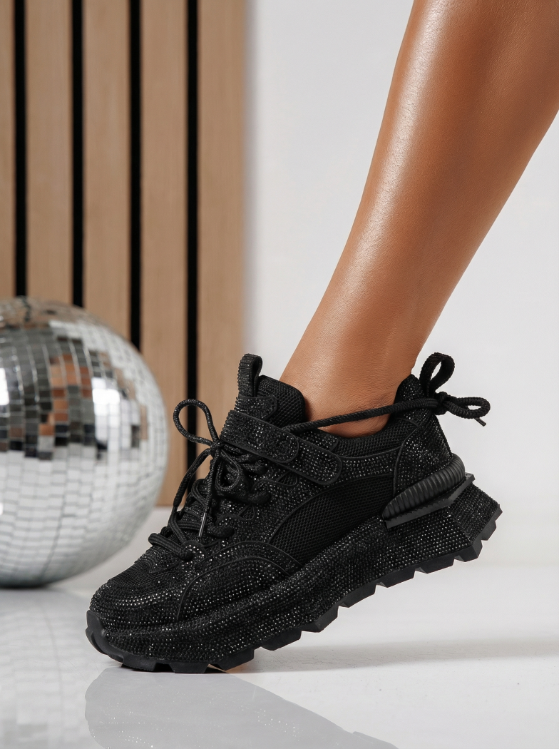 Adidasi dama negri din material textil Ester #24509